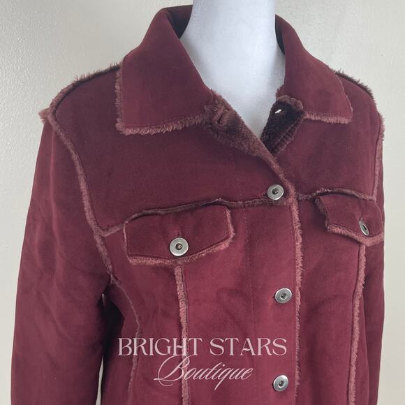 Rare Dark Red Faux Suede Jacket ASO Willow Buffy the Vampire Slayer Fall Classic - Picture 10 of 14